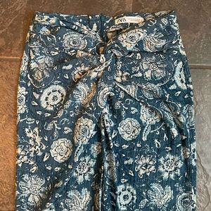 Zara blue patterned maxi skirt